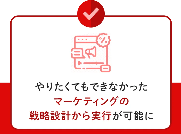 やりたくてもできなかったマーケティングの戦略設計から実行が可能に
